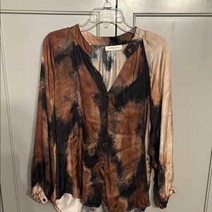 Alexandre Laurent Paris Elegant Women's Top in Black and Brown M